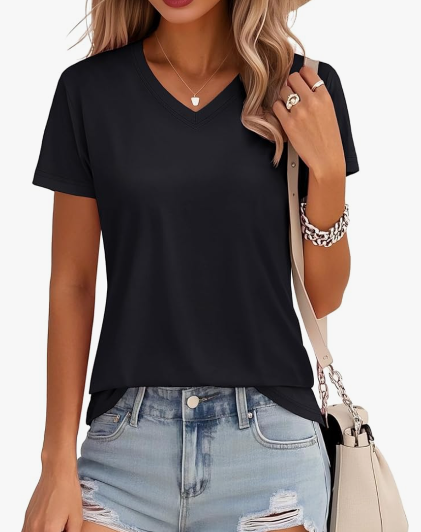 Veiisar Black Cotton t-Shirt for Women L