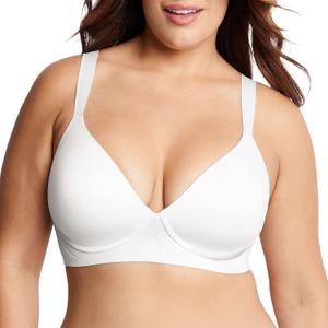 Bali Women's Comfort Revolution Wireless Bra, Soft Touch Wireless Support Bra, Everyday Bras (X-Large, White)