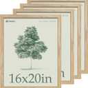 16x20 Picture Frame 4 Pack - Natural Solid Wood Poster Photo Frame - Woodgrain Series - Room, Office, Gallery, Studio Display - Wall Hanging