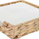 YAHUAN Water Hyacinth Napkin Holder Wicker Tissue Paper Holder Woven Napkins Dispenser for Kitchen,Serving Tray Basket for Tables (Original) (2.75"D x 8.66"W x 2.75"H)