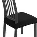 SearchI Stretch Dining Chair Seat Covers Set of 4, Soft Removable Washable Seat Covers for Dining Chairs, Dining Room Seat Cover Protector (Rear-Covered, Black Jacquard 1)