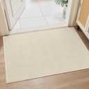 CHAMPANT Indoor Door Mat 2x3 Feet White Small Area Rug Washable Front Door Mat Anti Slip Entrance Carpet Front Porch Bathroom Kitchen Bedroom Entrance