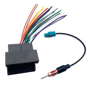 Stereo Radio Wiring Harness with Antenna Adapter Cable Connector Replacement for Volkswagen, VW, BMW, Audi Aftermarket Replacement Install Power/Speaker Cable Connector to OEM Plug