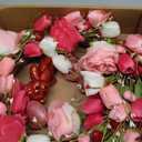 J'FLORU Valentines Day Decorations Romantic Valentines Day Gifts 22 Inch Valentine's Day Wreath with Lovely Bear Heart Roses Tulips for Valentine Party Anniversary Candlelight Dinner