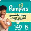 Pampers Swaddlers Diapers, Size 0 (up to 10 lbs), 140 Count, Absorbent, Keeps Baby Dry and Comfortable, Skin Safe Disposable Baby Diaper 