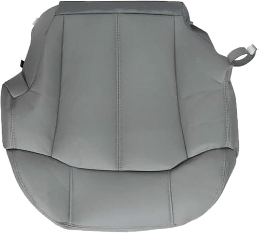 GXARTS Driver Side Bottom Replacement Leather Seat Cover Fit for Chevy Silverado Suburban Tahoe GMC Sierra Yukon 1999 2000 2001 2002 Pewter Gray # 922 92i 122