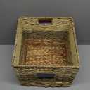 Storage Basket, 13x13x13 Inch Storage Cubes, Water Hyacinth Wicker Basket for Storage, Handmade Woven Baskets for Organizing, Set of 4 Wicker Storage Baskets for Shelves