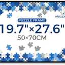19.7x27.6 Puzzle Frame for 50x70cm Jigsaw Puzzles, Black Aluminum Picture Frame with Plexiglass Front, Horizontal & Vertical Wall Mounting Display