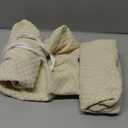 NeColorLife Rectangle Stool Covers,Stretch Waterproof Saddle Seat Covers for Counter Height and Kitchen Island Chairs,Vanity Barstool Cushion Protector,Beige,Pattern A,2 Pack