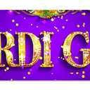Mardi Gras Banner 78x17 Inch Mardi Gras Decorations Purple Gold Party Hanging Banner Sign for Carnival Party Indoor Outside Decor