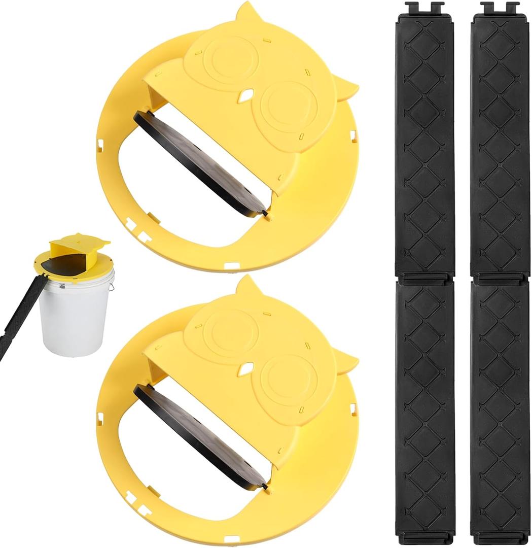 2 Pack Mouse Rat TrapBucket,5 Gallon Mouses Rat Traps Indoor for Home,Reusable Mouse Catching Tool-Owl Style, BucketLid Rat Traps Indoor Outdoor[5 Gallon Buckets is NOT Included]