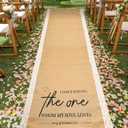 Tondiamo 3.33 ft x 30 ft Wedding Aisle Runner Outdoor Natural Burlap Aisle Runner for Wedding Ceremony Wide Rustic Jute Carpet Rug with Lace Black Printing for Outdoor Beach Ceremony Lawn Church