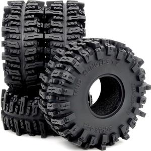 HOBBYSOUL 5.0'' Tall RC 1.9 crawler tires (Super Soft Sticky) T10 Mud Slingers Tyre For 1/10 Rock Crawling TRX4 high trail SCX10 Wraith Upgrade, HS701546
