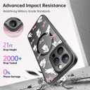 FUNMIKO for iPhone 15 Pro Case Wireless Charging & Military-Grade Protection - Cute Floral Design for Women Girls, Non-Slip Matte Cover with Shockproof Corners - Adorable Rabbit and Bows