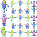 Hanaive 24 Pcs Robot Fidget Spinners Transformable Fingertip Gyro Chain Toy Deformable DIY Stress Relief Fidget Sensory Toys Adults Piata Goodie Bag Birthday School Gift