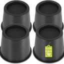4 Pack Furniture Risers 4 Inch, Bed Risers Heavy Duty for Table Desk Couch Chair Sofa Cabinet Bed Frame Dorm, Round Table Leg Risers Lift Height 3.4", Black