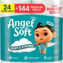 Angel Soft Toilet Paper, 24 Super Mega Rolls = 144 Regular Rolls, Soft and Strong Toilet Tissue, 480 Sheet