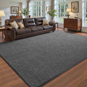 Pettop 4x6 Black Grey Area Rugs for Living Room Bedroom, Thickened Memory-Foam Throw Carpet, Modern Minimalist Super Soft Kids Boys Girls Rug, Non-Slip and Washable Carpets for Dorm Home Decor