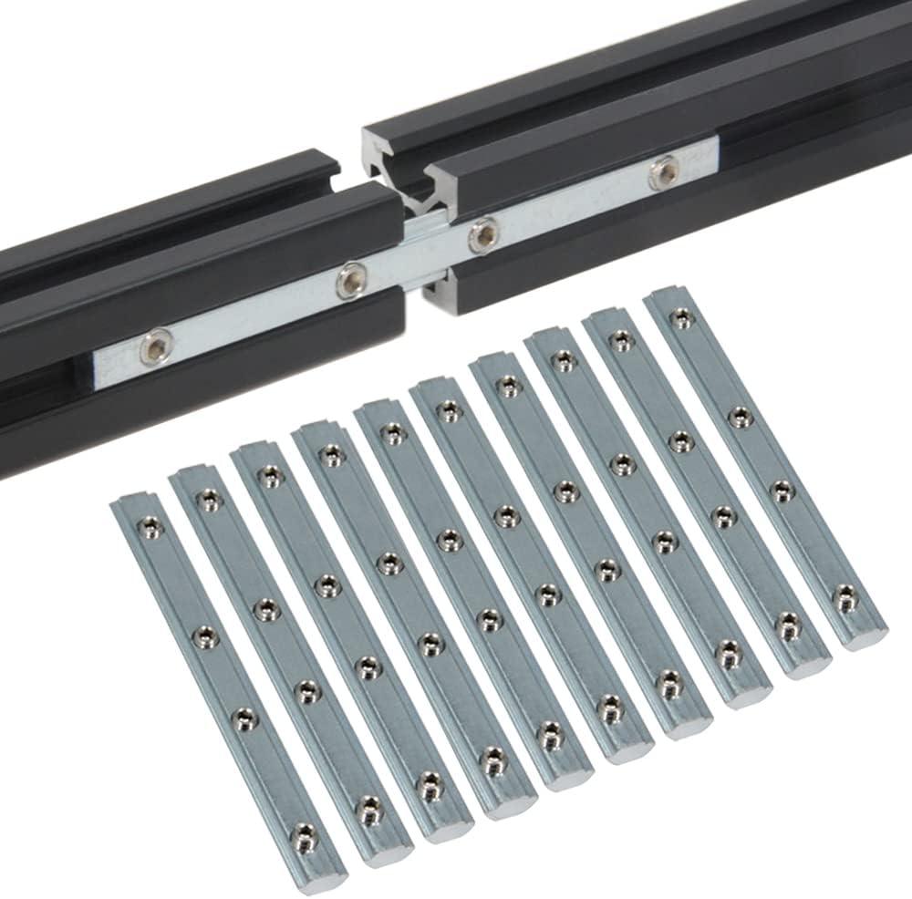 10PCS Straight Line Inside Connector Joint Bracket Length 3.9 Inch with M5 Screws for 6mm T Slot Aluminum Extrusion Profile 2020 Series