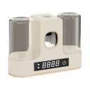 Toothbrush Dryer Sanitizer with 4 Slots, Wall Mount Rechargeable Bathroom Toothbrush Cleaner, Hot Air Drying and UV Sterilizer, Bathroom Countertop Organizer for Family