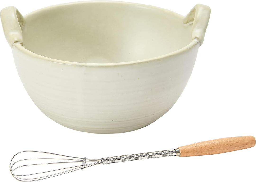 Stoneware Batter Bowl Whisk