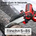8-inch Mini Chainsaw,Brushless Chain Saw Battery Chain Saws with 2×5.0ah Battery,Small Chainsaw for Trimming and Garden,Hand Held Saw Gift for Men Dad Husband Fathers Gardener