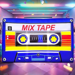 80's 90's Party Decoration 5FT Inflatable Magnetic Tape Party Decorations, Blow up LED Lights Favors, for 80s 90s Hip Hop, Birthday, Music, Disco Retro
