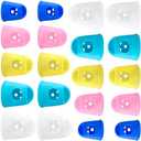 Mxxipp 20pcs Rubber Fingers Tips Guard, Sewing Finger Protector, Finger Tips Cap Protector for Guitar Playing Carving Sorting Paper Money Counting- Dark Blue & Pink & Yellow & Light Blue & White, Set of 2