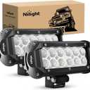 Nilight 60002F-B 36W 6.5-Inch Flood LED Light Bar - Off-Road Driving Fog Light for Boats, Trucks - 2PCS, Super Bright, 2 Years Warranty