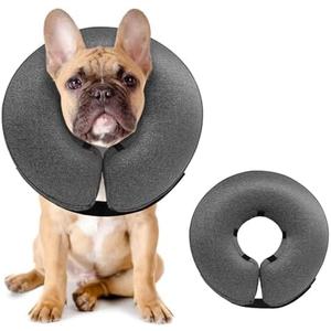MIDOG Dog Cone - Inflatable Soft Donut Collar Alternative for Dogs After Surgery, Protective Recovery Collar Prevents Licking, Comfortable E-Collar Alternative for Dogs (Gray, M+)
