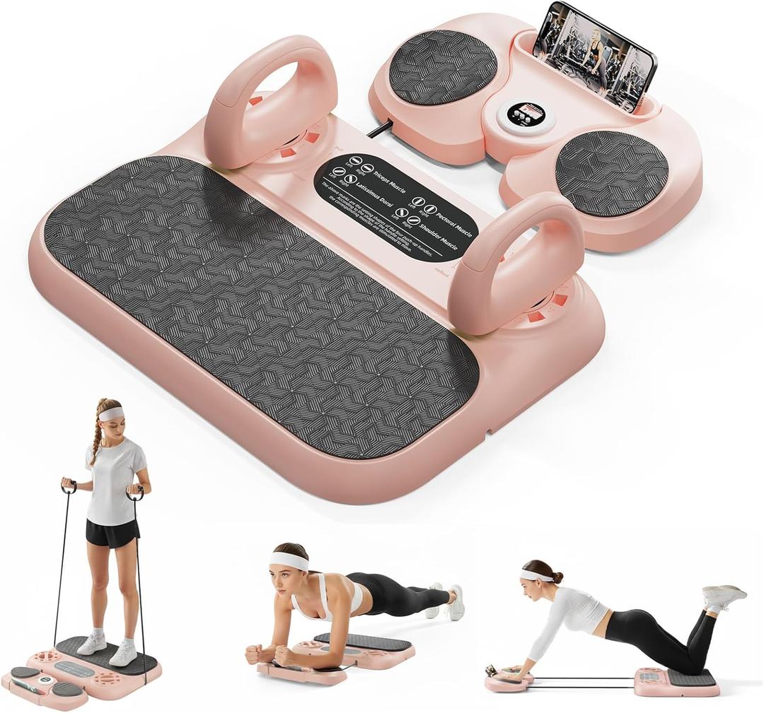 Pilates Board, 6-in-1 Portable Pilates Reformer Machine with Adjustable Resistance, Home Gym Equipment for Core & Full Body Workout, Pilates Trainer for Women, Beginners