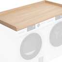 Fivesun Washer Dryer Countertop, 27.5" x 54“ Wood Washer and Dryer Countertop with Edge Rails for Laundry Room Organization and Storage, Dark Walnut