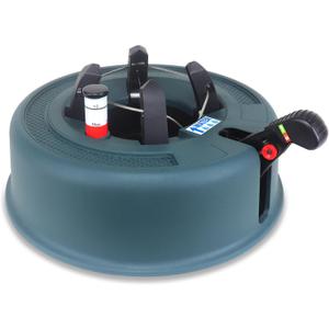 Christmas Tree Stand With Water Reservoir and Fast Clamp - Fits 6ft Tree with 5" Diameter - Equipped with a Water Level Indicator - No Assembly Required - Suitable for Indoor or Outdoor and can Accommodate both Real and Artificial Trees (Green)