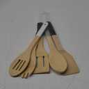 5 Piece Bamboo Kitchen Utensil Set - Includes Spoon, Slotted Spoon, Spork, Spatula and Solid Turner - Iceberg, Key West, Midnight Blue