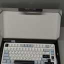 AULA S75 PRO Wireless Mechanical Keyboard with Screen&Knob, 75% Hot Swappable Gaming Keyboard with Pre-lubed Switches, RGB Backlit, PBT Keycaps Creamy Sounding Pc Gaming Keyboards (White&Blue)