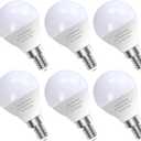 GOSCHE 6 Pack Bright Ceiling Fan Light Bulbs, 60 Watt Equivalent, E12 Led Bulb, A15 Shape Candelabra Base Chandelier Light Bulb, 120V Small Bulb, Non-Dimmable, Daylight 5000K, 6 Pcs