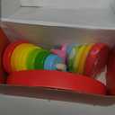 MEGRANATE Montessori Wooden Rainbow Stacking Toys for Baby Grimms Wood Building Blocks Nesting Puzzle Toy Colorful Stacker Arch Game Sensory Educational Learning Toys for 3+ Year Old Toddler