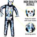 Morph Electric Skeleton Costume Kids Boys Halloween Skeleton Outfit for Children - Spooky Fun Dress-Up, Large