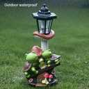 Outdoor Solar Powered Turtle Statue, Turtle and Mushroom-Shaped Sculpture with LED Light, Suitable for Decor Courtyard,Backyard, and Lawn, Unique Birthday and House Warming Gifts