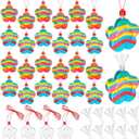 30 Pack Sand Art Bottle Necklaces for Kids Sand Art Craft Kit Fun Art Party Supplies Favors DIY Art Activity Group Include Clear Plastic Mini Funnels, Sand Not Included