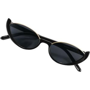 FEISEDY Fashion Small Cat Eye Sunglasses for Women Retro Trendy Cool Sun Glasses B2864 (Black)