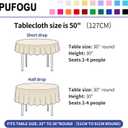 Pufogu 50" Round Champagne Gold Sequin Tablecloth Glitter Champagne Table Cloths for Birthday Wedding Bridal Baby Shower Party Decorations