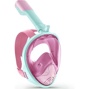 Greatever Full Face Snorkel Mask, Snorkeling Gear for Kids with Latest Dry Top Breathing System and Detachable Camera Mount, Foldable Snorkel Mask Kids, Snorkels Anti-Fog & Anti-Leak