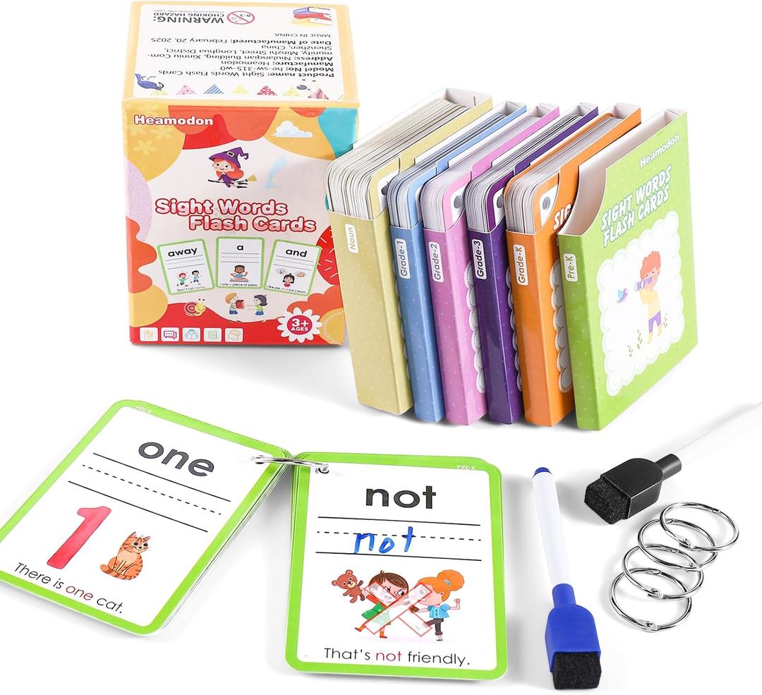 Dolch Sight Words Flash Cards Kindergarten, Toddler Flash Cards Ages 3-4, Large