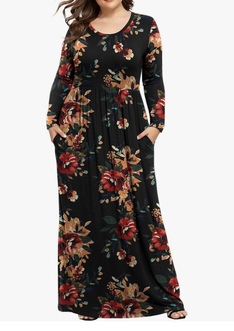 GRECERELLEWomen's Plus Size Maxi Dresses for Curvy Women Casual Long Dress S