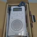 Sangean H205 Shower Radio AM/FM Waterproof, Weather Alert, Digital Tuning, White