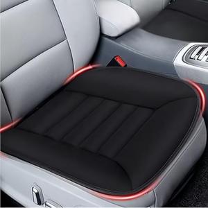 MYFAMIREA 2PCS Car Seat Cushion Pad 1.2" Thick Comfort Seat Protector for Car Driver Seat Office Chair Home Use Memory Foam Seat Cushion with Non Slip Bottom, 20'' x 18.5'', Black