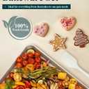 7PCS Ceramic-Coated Baking Sheet Set - 10x15in Jelly Roll Pan Non-Stick Cookie Sheet with Wire Rack, Silicone Spatula & 4 Cookie Cutters, PFAS Free, Oven Safe (550F), Pistachio Green
