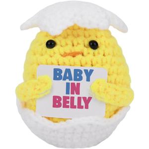 2 x Funny Baby Announcement Gifts for Expecting Mom Pregnancy Reveal Gifts Ideas for Aunt New Mom Mother to Be Expecting Mother Pregnant Women Handmade Crochet Doll (Doll 1309)