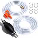 Gasoline Siphon Hose Pump - High-Flow Portable Hand Fuel Transfer Pump for Water, Gasoline, Oil, Petrol, Diesel (2 Premium PVC Hoses)